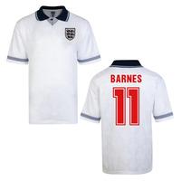 Score Draw England World Cup 1990 Home Shirt (Barnes 11)