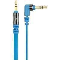 scosche flatout audio cable blue with one straight 35mm connector and  ...