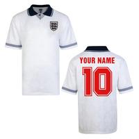 Score Draw England World Cup 1990 Home Shirt (Your Name)