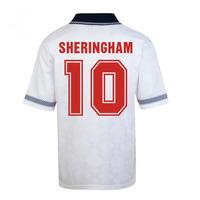 Score Draw England World Cup 1990 Home Shirt (Sheringham 10)