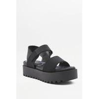 Scuba Buckle Strap Sandals, BLACK