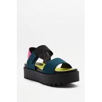 Scuba Buckle Strap Sandals, TURQUOISE