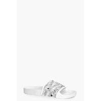 Scale Sequin Slider - white