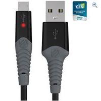 Scosche StrikeLine Rugged LED Charge & Sync Cable (Micro USB) - Colour: Black