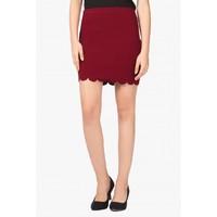 scallop hem mini skirt