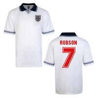 Score Draw England World Cup 1990 Home Shirt (Robson 7)