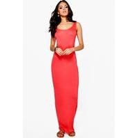 Scoop Neck Maxi Dress - orange