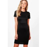 Scuba Fitted Midi Tailored Dress - black