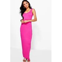 scoop neck maxi dress cerise