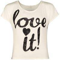 Scarlett Glitter Love It Crop Top - Cream