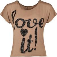 Scarlett Glitter Love It Crop Top - Brown