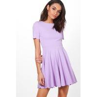 Scallop Detail Skater Dress - lavender