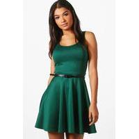 Scoop Neck Skater Dress - bottle