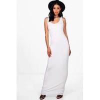 Scoop Neck Maxi Dress - white