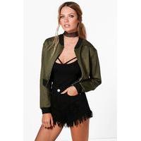 scuba crop bomber khaki