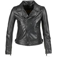 schott sivate womens leather jacket in black