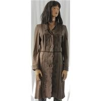 scarlet roos medium brown leather coat