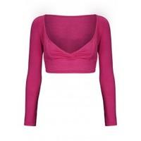 Scarlett Long Sleeve V Neck Crop Top