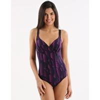 sculpture splashshine printed one piece navy and purple