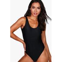 Scoop Thong Swimsuit - black