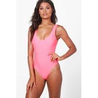 Scoop Back Swimsuit - coral