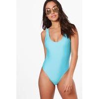 Scoop Back Swimsuit - blue