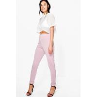 Scuba Turn Up Skinny Trousers - mink