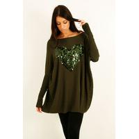 Scarlett sequin heart oversized jumper