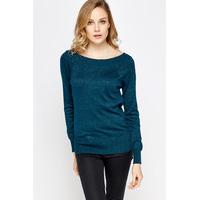 Scoop Neck Metallic Jumper