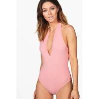 Scallop Halter Body - rose