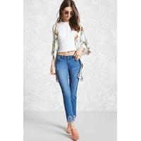 Scalloped Frayed-Hem Jeans