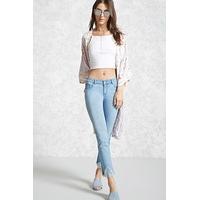 Scalloped Frayed-Hem Jeans