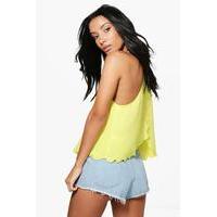 scallop split back cami lime