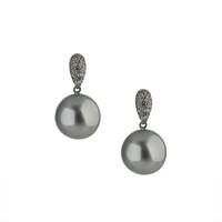 Schoeffel Cultured Pearl and Diamond Drop Earrings