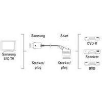 SCART Adapter [1x SCART socket - 1x Samsung plug] Black Ham