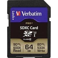SDXC card 64 GB Verbatim PRO+ Class 10, UHS-I, UHS-Class 3