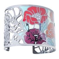 SDJ Multi-Coloured Enamel Flower Cuff Bangle BA01359(2)-888