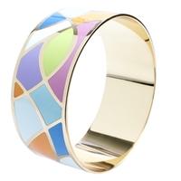 SDJ Gold Plated Multi Coloured Enamel Bangle BA01185-888GP