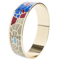 SDJ Gold Plated Multi Coloured Enamel Bangle BA01179(M)-888