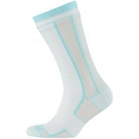 SealSkinz Thin Mid Length Womens Sock White/Aqua