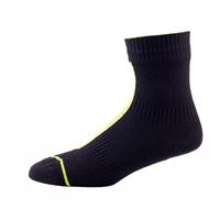 SealSkinz Road Thin Ankle Sock with Hydrostop Charcoal/Hi Vis
