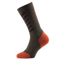 SealSkinz MTB Mid Socks with Hydrostop Olive/Brown/Orange