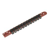 sealey ak1412 socket retaining rail with 12 clips 14sq drive