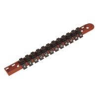 Sealey AK3812 Socket Retaining Rail with 12 Clips 3/8\