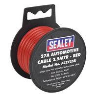 sealey ac2725r automotive cable 27a 25mtr red