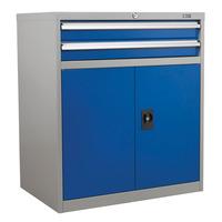 sealey api8810 industrial cabinet 2 drawer amp 1 shelf double locker