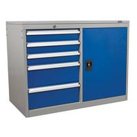 Sealey API1103B Industrial Cabinet/Workstation 5 Drawer & 1 Shelf ...