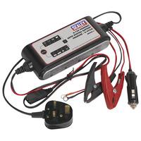 Sealey SMC03 Compact Auto Digital Battery Charger - 9-Cycle 6/12V