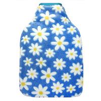 Serenade Hot Water Bottle With Cover - Light Blue With Flowers