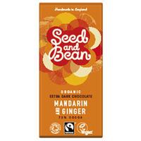 seed bean org e dark mandarin ginger bar 85g